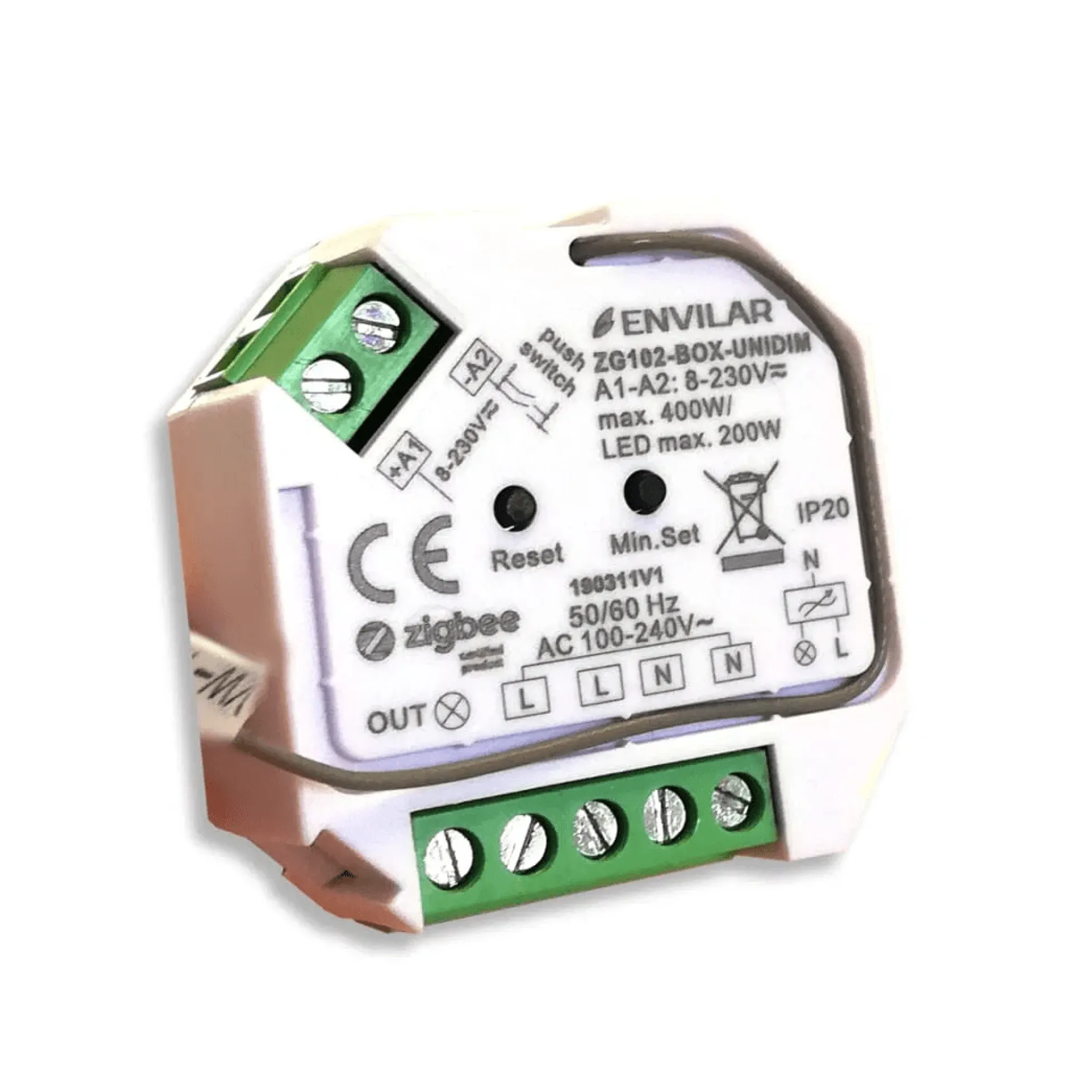 Zigbee Box lysdæmper 3.0, 200W LED, Philips Hue kompatibel - Envilar
