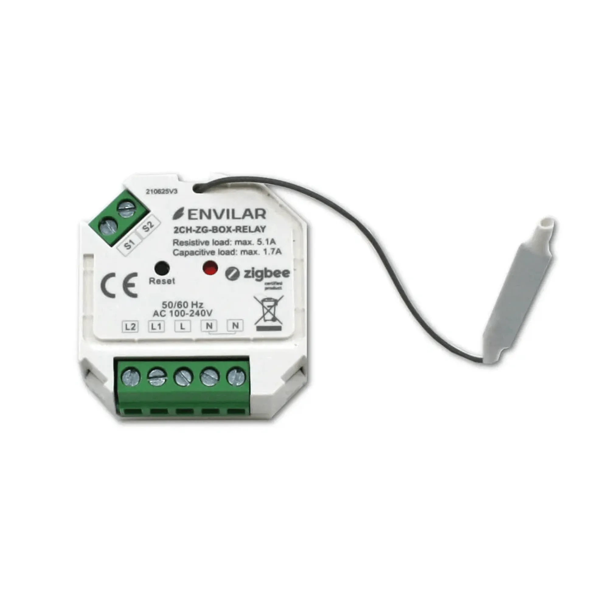 Zigbee Relæ 3.0, 2 udgange, Philips Hue kompatibel - Envilar